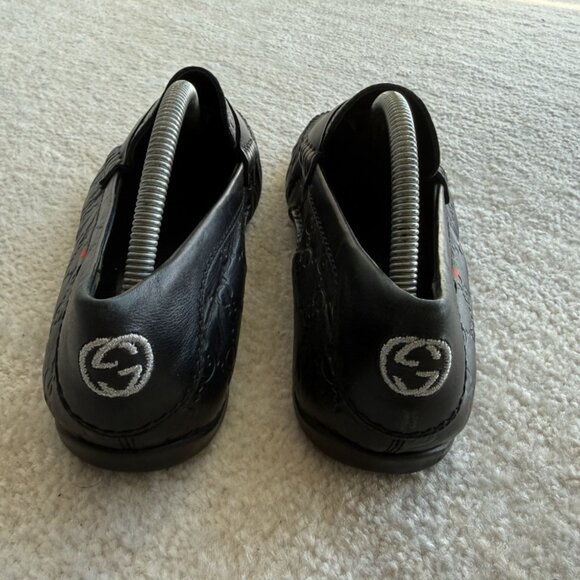 Gucci Signature GG Monogram Drivers - Black Leather - Size 8.5 EU main image 6